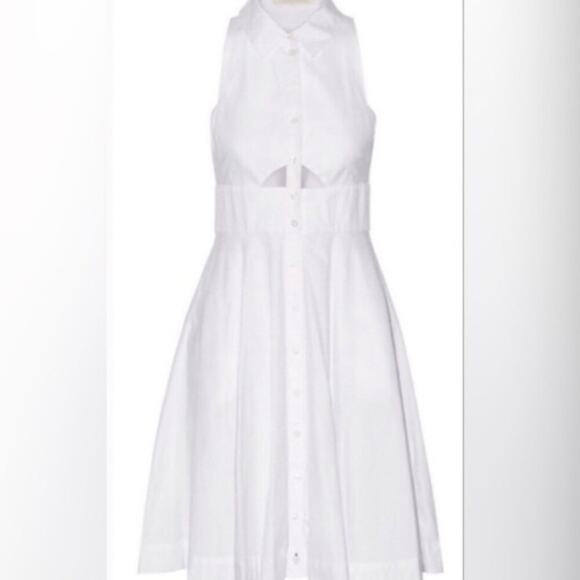 Jonathan Simkhai White Collared Cutout Sleeveless Mini Dress Cotton - Picture 1 of 10